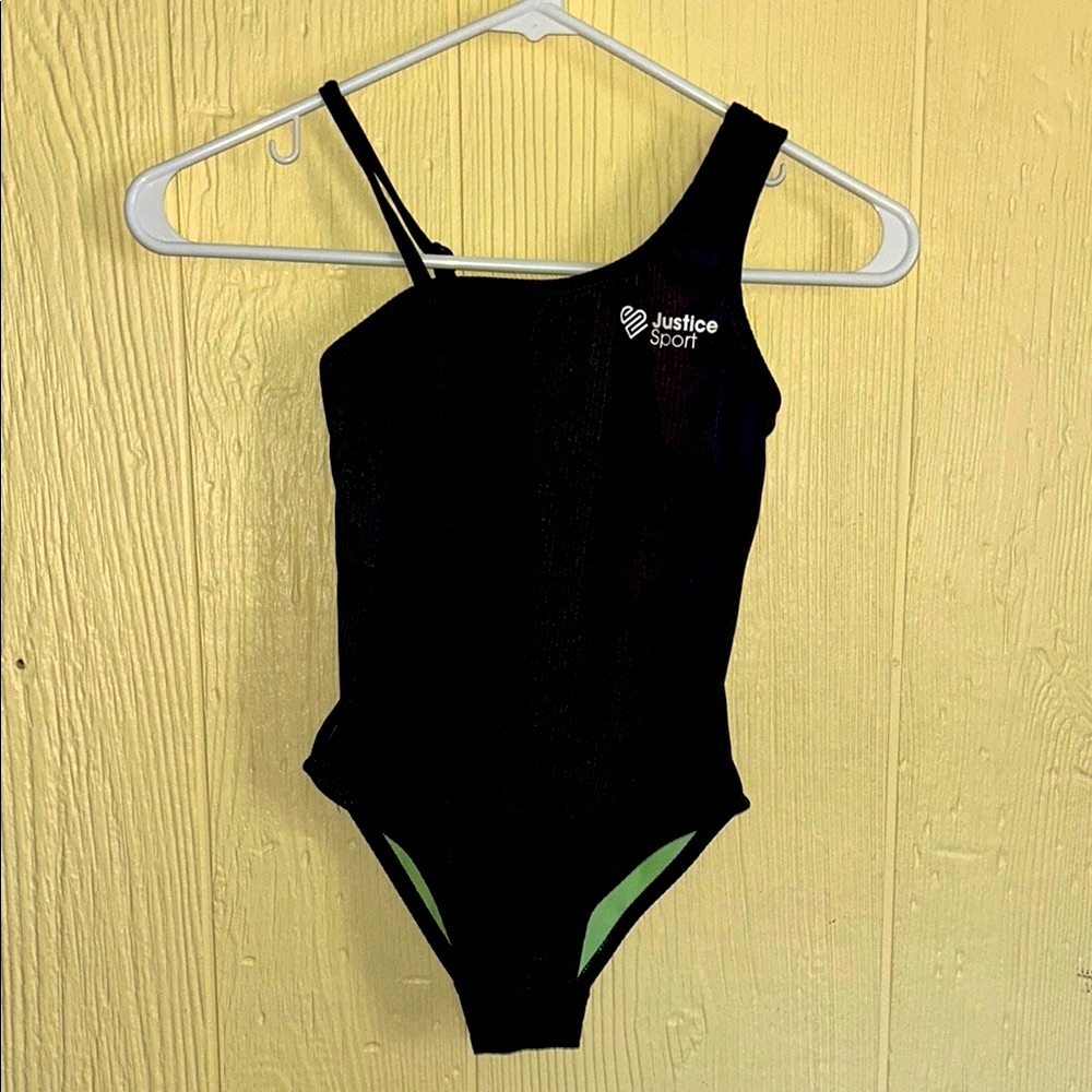 Justice Sport Black Kids One Piece swimsuit